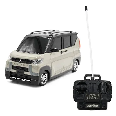 RC 三菱 デリカミニ ラジコンカー ベージュ LEDライト付 オフロード対応 DELICA mini ラジコン 大人 子ども プレゼント ギフト