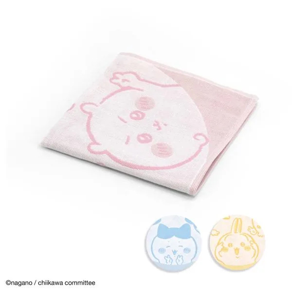 ちいかわ ウォッシュタオル ピース ガーゼタオル 名入れ 刺繍 ギフト 贈り物 タオル美術館 プレゼント