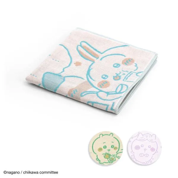 ちいかわ ウォッシュタオル ほのぼの ガーゼタオル 名入れ 刺繍 ギフト 贈り物 タオル美術館 プレゼント