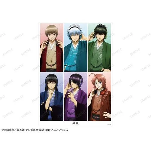 ทีวีอะนิเมะ "Gintama" คอลเลกชันภาพวาดต้นฉบับหูฟังสไตล์ญี่ปุ่น Ver. อุปกรณ์เสริมโปสเตอร์ผิวด้านขนาด A3