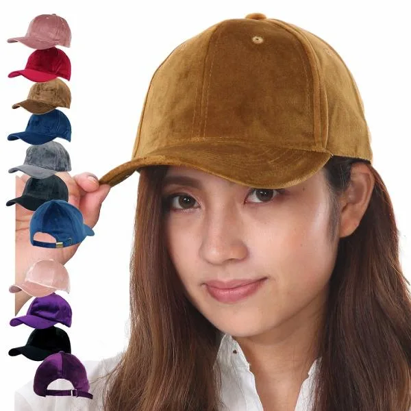 キャップ レディース 帽子 ベロア ベロアキャップ 春 夏 秋 冬 春夏 秋冬 深め おしゃれ 無地 メンズ 爆買