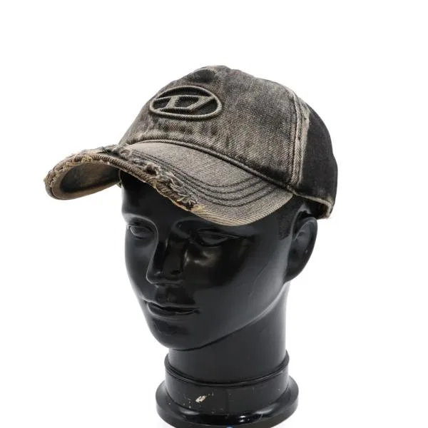 DIESEL ディーゼル メンズ キャップ A19777 0DGAV / C-SEYMON-BLACK コットン デニム ロゴ刺繍 ダメージ加工 ベースボールキャップ 帽子 グレー 定番人気商品