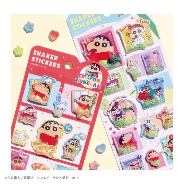新商品 クレヨンしんちゃん シール ティーズファクトリー パワフルコミック シェイカーシール シャカシャカ 立体 ぷっくり メーカー公式