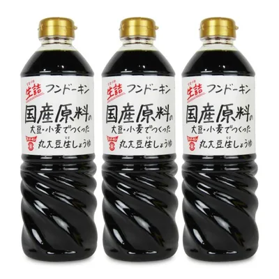 フンドーキン 生詰国産原料丸大豆生しょうゆ 720ml × 3本 濃口醤油