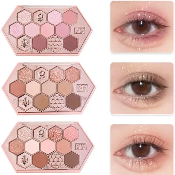 SNSアイシャドウ 可愛い 蜂の巣 12色メイクパレット アイシャドウ アイシャドウパレット 蜜糖茶粉 アイシャドー ins アイシャドウブラッシュデ