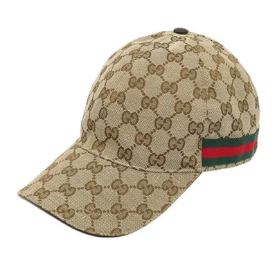 グッチ ウェブ ストライプ GG ベースボールキャップ 200035 ユニセックス ベージュ GUCCI 中古 【アパレル・小物】