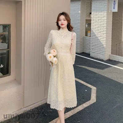 ワンピース レディース レース 長袖 ロング丈 大人 きれいめ スカート ロングワンピース フォーマル カジュアル 春 秋 おしゃれ 春新作
