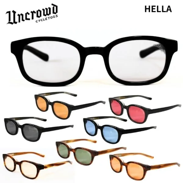 2026入荷 UNCROWD アンクラウド サングラス HELLA ヘラ 263-63-001 日本製 メンズ ウェリントンタイプ UVカット バイカーシェード 送料無料