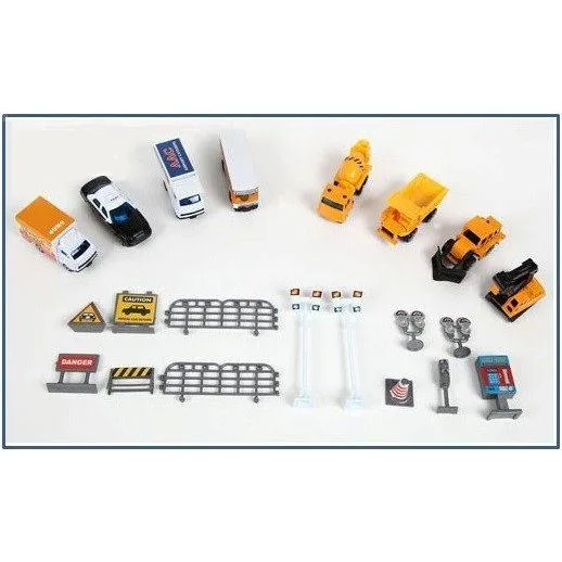 ダイキャストメタルボックス 1:72 車8台+ジオラマキット 建設 __