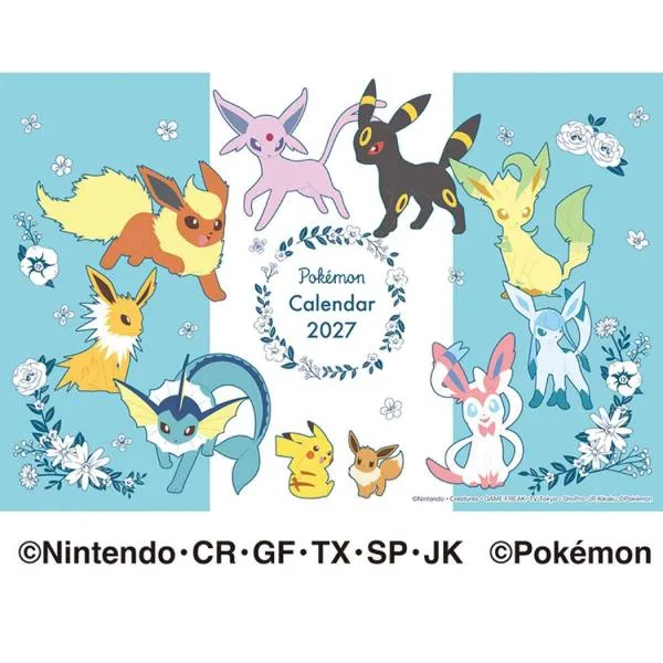 ポケットモンスター 2027 Calendar 卓上カレンダー2027年 令和9年暦 ポケモン トライエックス