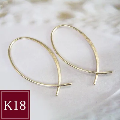 ピアス 18金 フープ アクセサリー k18 K18 フックピアス ゴールド 地金 2営業日前後の発送予定