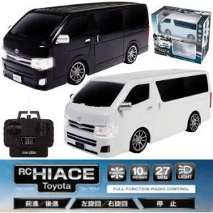 ハック ラジコン 電池式 フルファンクション ラジオコントロールカー ラジコンカー 電動RCカー ライト点灯 HAC ブラック ホワイト RCトヨタ ハイエース 4591