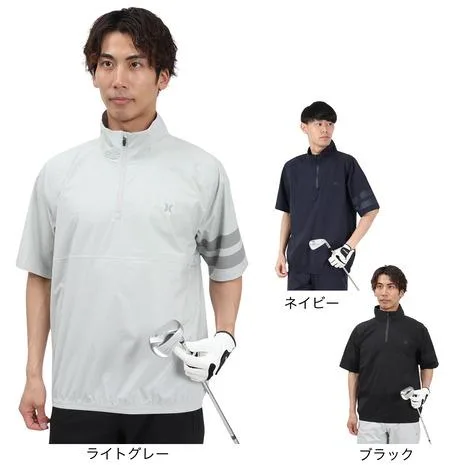 ハーレー(HURLEY)(メンズ)ゴルフウェア アウター 撥水 防風 ファントム レイン 半袖 プルオーバー MGRN251099