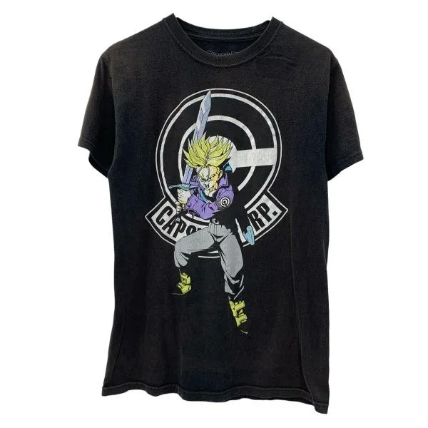 DRAGON BALL Z 半袖 キャラクターTシャツ S ブラック ドラゴンボール トランクス プルオーバー ビッグプリント アニメT 夏物 a805-6557