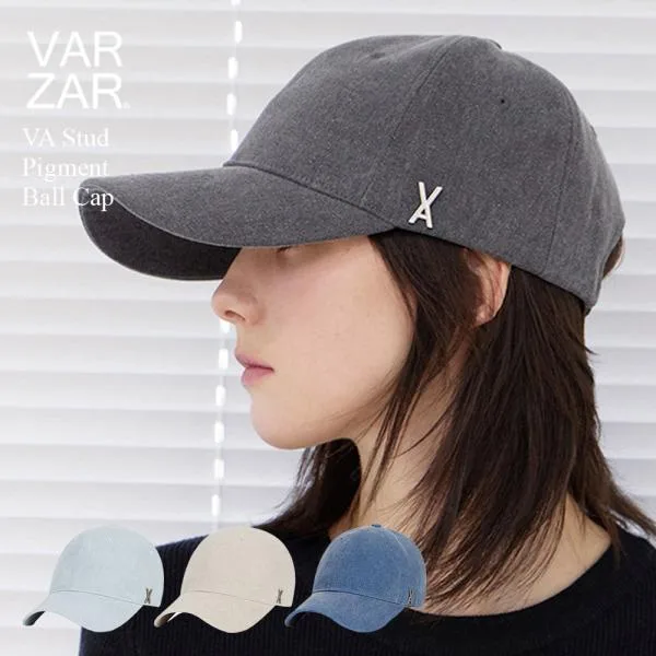 バザール キャップ 正規品 国内発送 帽子 韓国 ファッション レディース 人気 深め VARZAR VA Stud Pigment Ball Cap