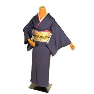 色無地 中古 着物 送料無料 最高級 鳩羽色 1つ紋 身丈154cm 裄丈62.5cm 正絹