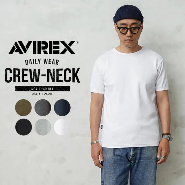 ポイント10倍!AVIREX アビレックス 半袖 クルーネックTシャツ 6143502 アヴィレックス メンズ 厚手 無地【7835934006】【クーポン対象外】【T】