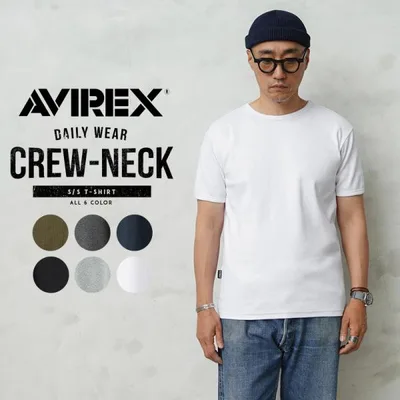 ポイント10倍!AVIREX アビレックス 半袖 クルーネックTシャツ 6143502 アヴィレックス メンズ 厚手 無地【7835934006】【クーポン対象外】【T】