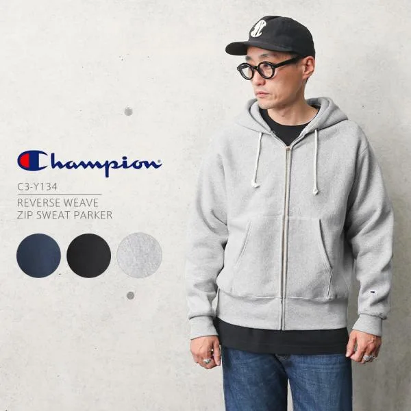 Champion チャンピオン C3-Y134 REVERSE WEAVE ジップスウェットパーカー 青単タグ ジップアップ パーカー リバースウィーブ 厚手 肉厚【Sx】【T】