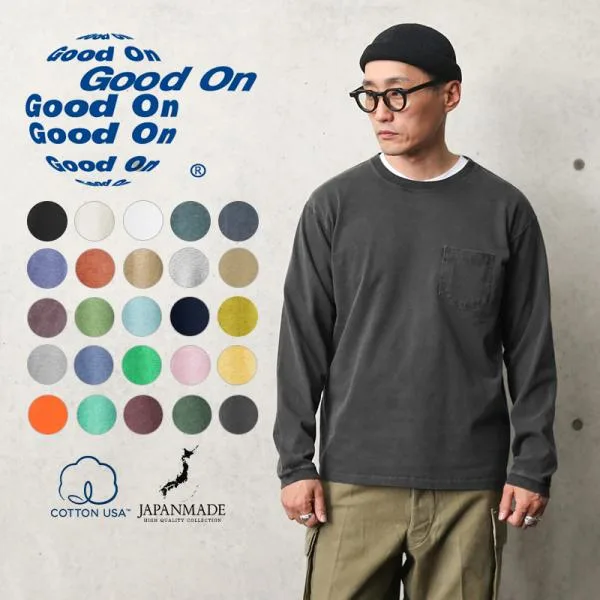 Good On グッドオン GOLT-1306 L/S ポケット Tシャツ 日本製【Sx】【T】