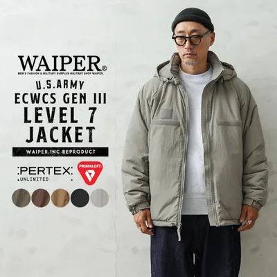 WAIPER.inc ワイパーインク 米軍 ECWCS GEN III LEVEL7 PRIMALOFT ジャケット PERTEX UNLIMITED レベル7 アウター ブランド【WP1008】【Z】【クーポン対象外】