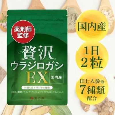 ウラジロガシ サプリ サプリメント 贅沢ウラジロガシEX 流石(さすが) 茶 60 粒 裏白樫 ウラジロガシ茶 うらじろがし 和漢の森