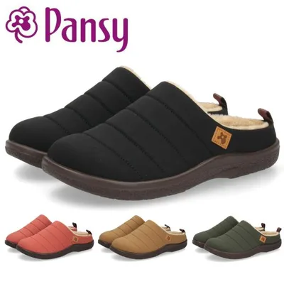 パンジー サンダル レディース ボア サボ 暖かい 防寒 秋冬 クッション 歩きやすい Pansy 6858もこもこ オフィス つっかけ