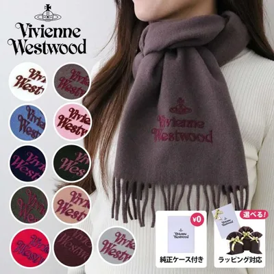 ヴィヴィアンウエストウッド VIVIENNE WESTWOOD マフラー 国内正規 ブランド純正ケース付き新作 2025年 秋冬25 w00q7 レディース メンズ ストール オーブ 爆買
