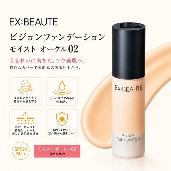 EX:BEAUTE エクスボーテ ビジョンファンデーション モイスト オークル02★