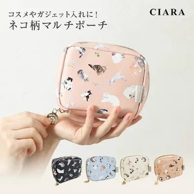ポーチ 小物入れ 大きめ コスメポーチ おしゃれ 猫 化粧ポーチ コンパクト 持ち歩き 可愛い 小さめ レディース ギフト 秋 ブランド