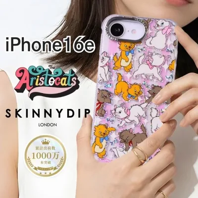 iPhone17e 16e ケース マリー ディズニー かわいい SKINNYDIP クリア ラメ キラキラ ソフト ソフトケース 耐衝撃 耐衝撃ケース おしゃれキャット キャラクター