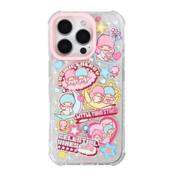 iPhone 16 Pro ケース リトルツインスターズ クリア アイフォン16プロ サンリオ かわいい キャラクター キラキラ ソフト 公式 SKINNYDIP カバー スマホケース
