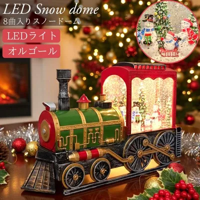 【19予約】スノードーム クリスマス オルゴール クリスタルボール スノーボール ジオラマ オーナメント Xmas 置物 サンタ 雪だるま スノーグローヴ SN-04
