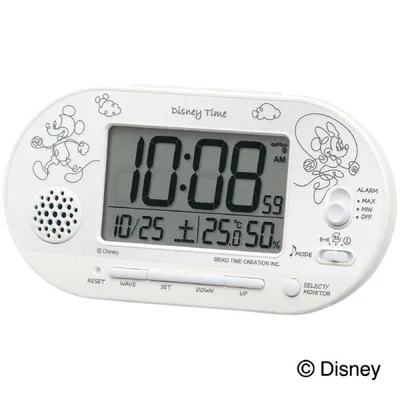 セイコー 目覚まし時計 「Disney Time(ディズニータイム)ミッキー&フレンズ」白パール FD482W
