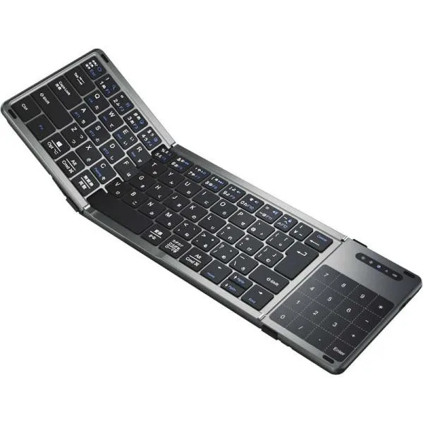 EWIN 三つ折りたたみ式ワイヤレスキーボード ブラック EW-NTKB301
