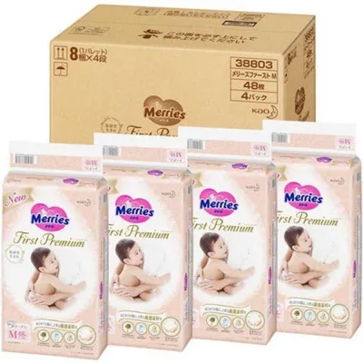 花王 (ケース販売) メリーズ ファーストプレミアム テープ Mサイズ (6~11kg) 192枚 (48枚×4)