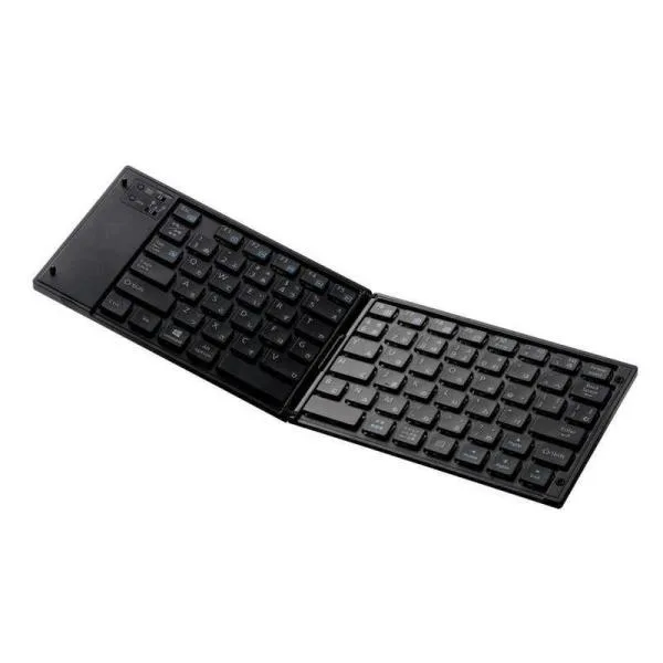 エレコム ELECOM (スマホ/タブレット対応)ワイヤレスキーボード タブレットスタンド付き(日本語79キー) TK-FLP01BK (ブラック)