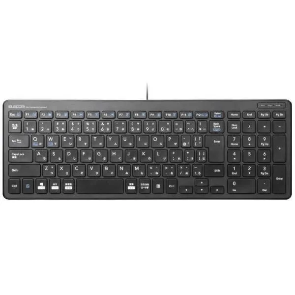 ELECOM ELECOM คีย์บอร์ดไร้สายแบบมีสาย/แบบคัดลอก/สีดำ TK-FCP097BK