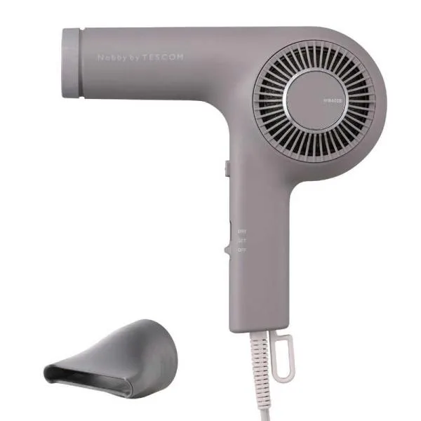 テスコム ヘアドライヤー 軽量 マイナスイオン トライバランスイオン サロン品質 静電気約99%抑制 枝毛・切れ毛約72%抑制 スモーキーグレー NIB400BH