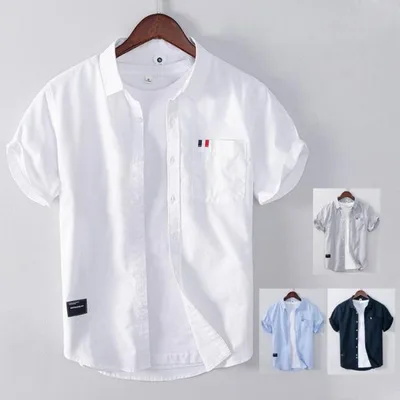 半袖シャツ メンズ 半袖 夏服 トップス 無地シャツ カジュアルシャツ ゆったりシャツ 夏サマー おしゃれ 父の日