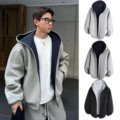 パーカー 秋服 秋物 トップス ジップアップパーカー 長袖 パーカ きれいめ 防寒 メンズ ファッション