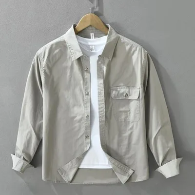 シャツ 100%綿 カジュアルシャツ 長袖シャツ トップス 秋服 秋物 防寒 ミリタリーファッション メンズ