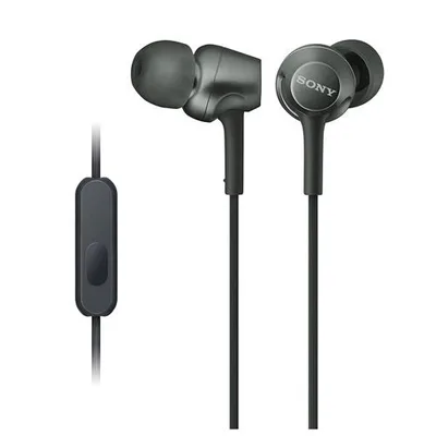 Sony MDR-EX255AP-B Dynamic sealed canal earphones with microphone and controller, black