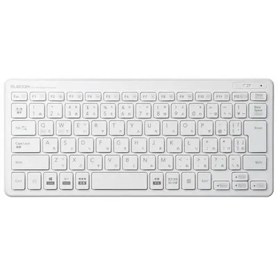 エレコム TK-FDP098TWH ワイヤレスミニキーボード パンタグラフ式 薄型 鉄板内蔵 電池式 ホワイト
