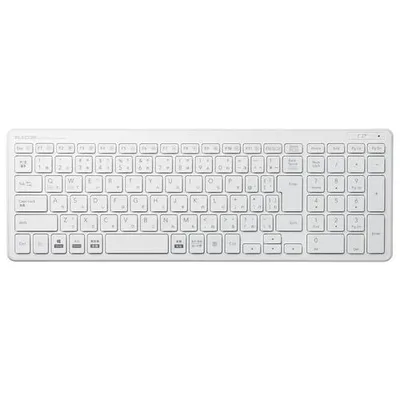 エレコム TK-FDP099TWH ワイヤレスキーボード 無線2.4GHz USB-A接続 パンタグラフ 最薄部6.5mm コンパクト テンキー付き Windows11 Mac OS ホワイト