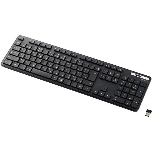 エレコム TK-FDM110TKBK ワイヤレスキーボード 薄型メンブレン式 抗菌 フルサイズ 静音設計 ブラック