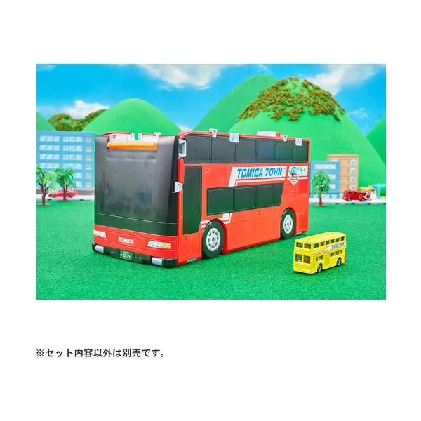 タカラトミー トミカビークルタウン ビッグに変形 2階だてバスロータリー(トミカ付き) トミカワールド