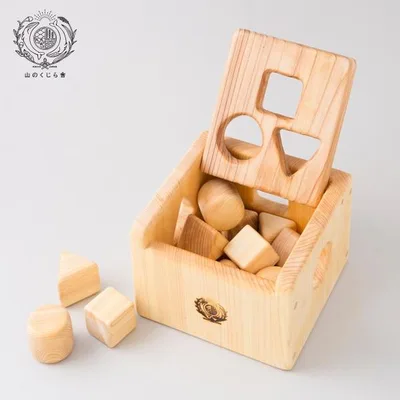 【木のおもちゃ ポットンつみき】名入れ 積み木 型はめ 赤ちゃん 知育玩具 木製玩具 0歳 1歳 2歳 3歳 日本製 安全 ヒノキ プレゼント