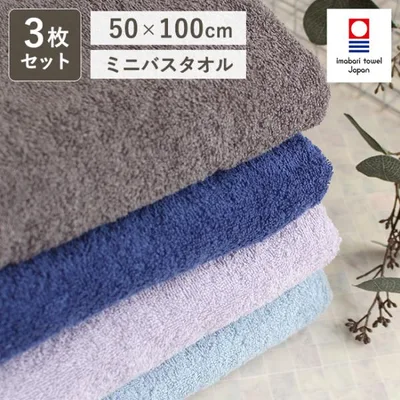 ミニバスタオル 今治タオル 3枚セット ヘア ドライタオル まとめ買い 50×100cm スポーツタオル バスタオル 小さめ おしゃれ 綿100 吸水 部屋干し 乾きやすい