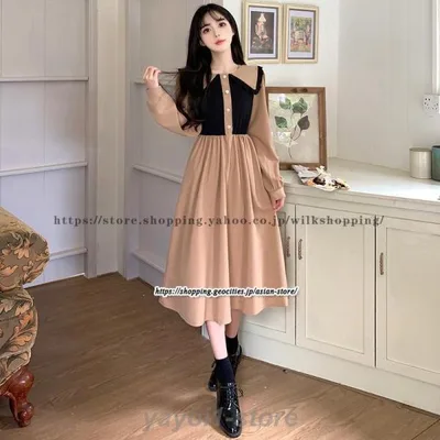 ドッキングワンピース フレアワンピース 長袖ワンピース 春ワンピ 秋服 レディース 切り替え Aラインワンピース パーティー 二次会 卒業式 フォーマル 30代20代